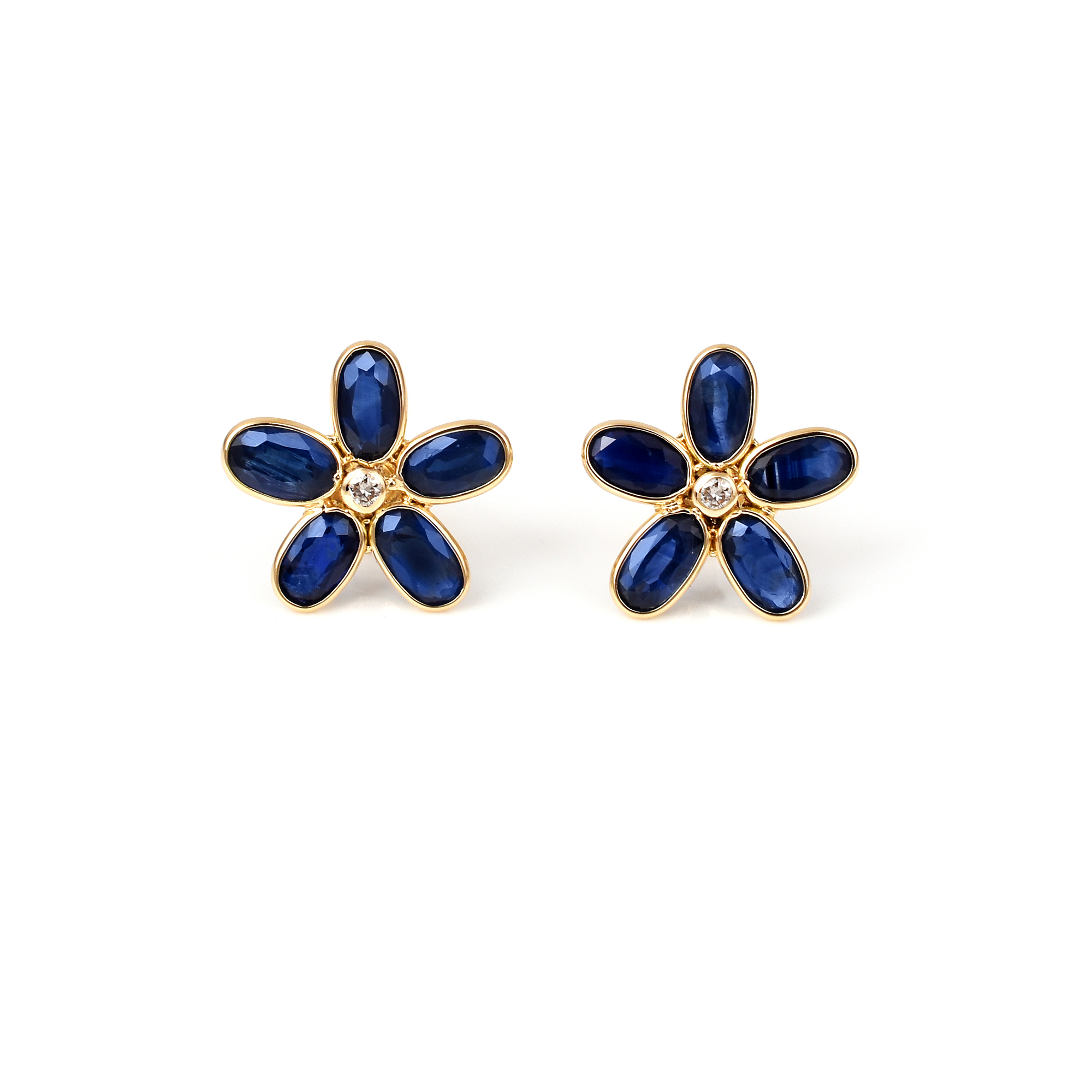 BLUE SAPPHIRE WITH DIAMOND EARRINGS