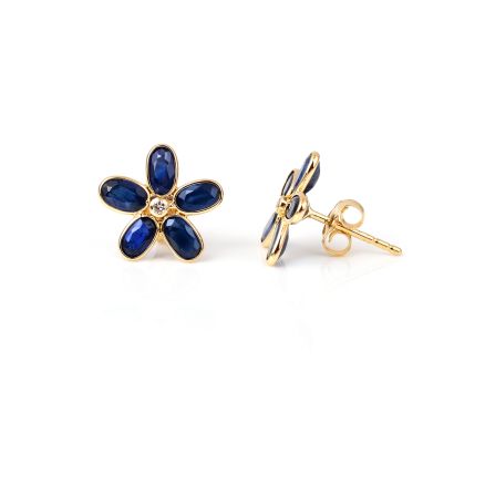 BLUE SAPPHIRE WITH DIAMOND EARRINGS
