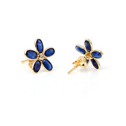 BLUE SAPPHIRE WITH DIAMOND EARRINGS