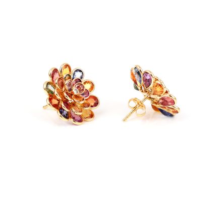 MULTI SAPPHIRE AND DIAMOND EARRINGS