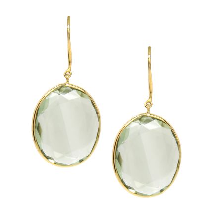 18K GREEN AMETHYST EARRINGS