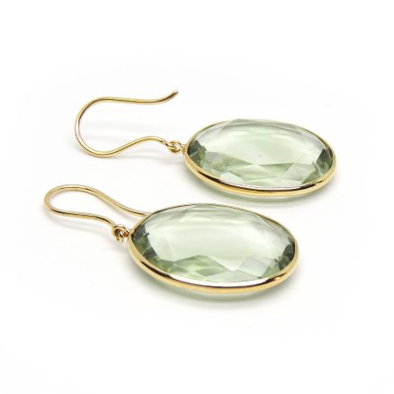 18K GREEN AMETHYST EARRINGS
