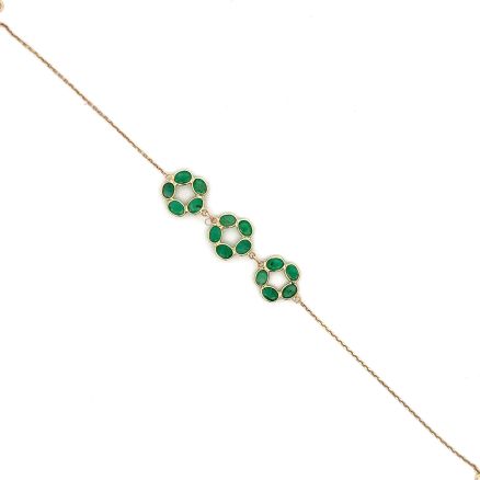 18K EMERALD FLOWER BRACELET