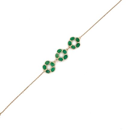 18K EMERALD FLOWER BRACELET