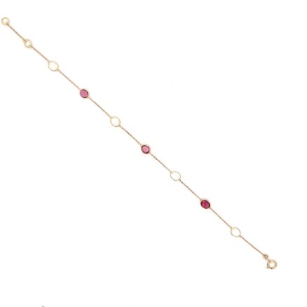 18K PINK SAPPHIRE AND WHITE RAINBOW BRACELET