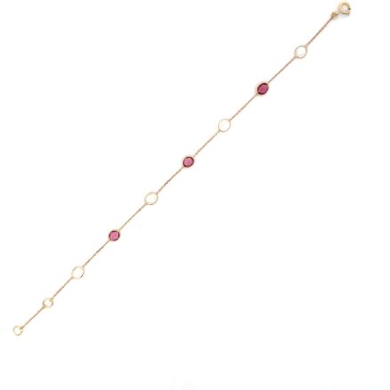 18K PINK SAPPHIRE AND WHITE RAINBOW BRACELET